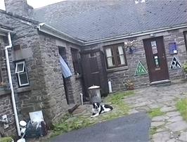The rear courtyard at Capel-y-Ffin youth hostel